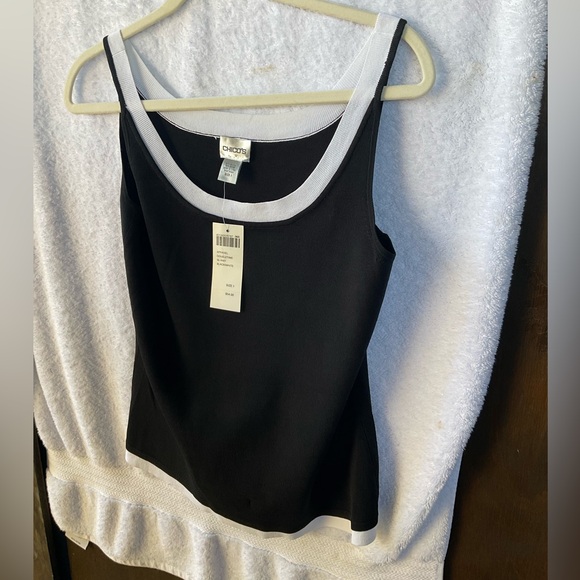 Chico’s Apparel Doubletime Sleeveless Knit Black/White; NWT; 1 - Picture 3 of 11